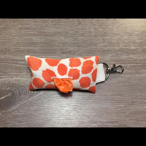 Dog Waste Bag Dispenser Orange Animal Print